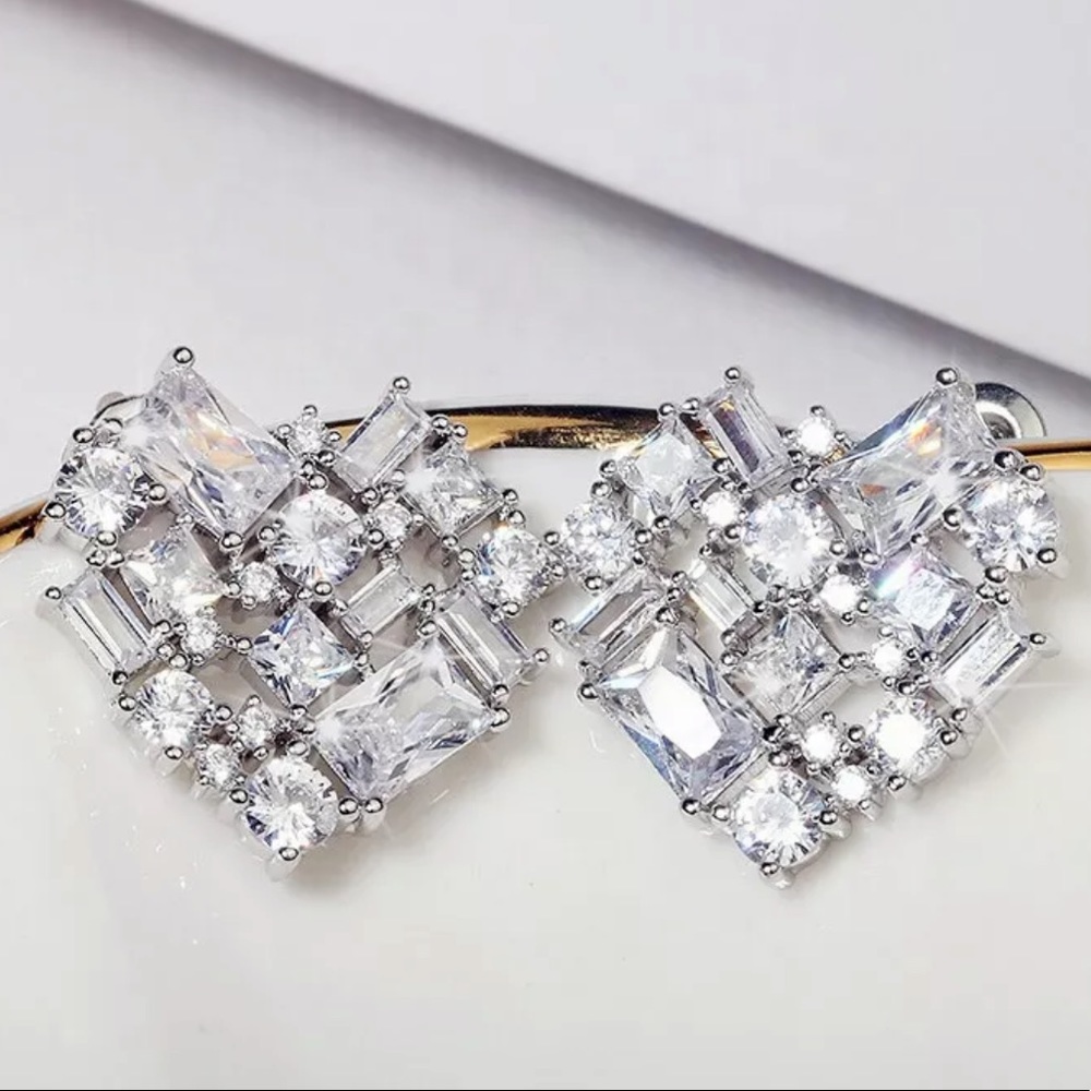 White Sapphire Bling Heart 925 Sterling silver